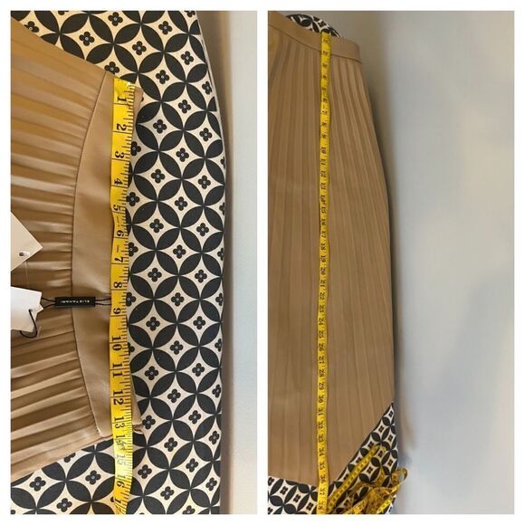 ELIE TAHARI ​Faux Leather Pleated Skirt - Picture 3 of 10